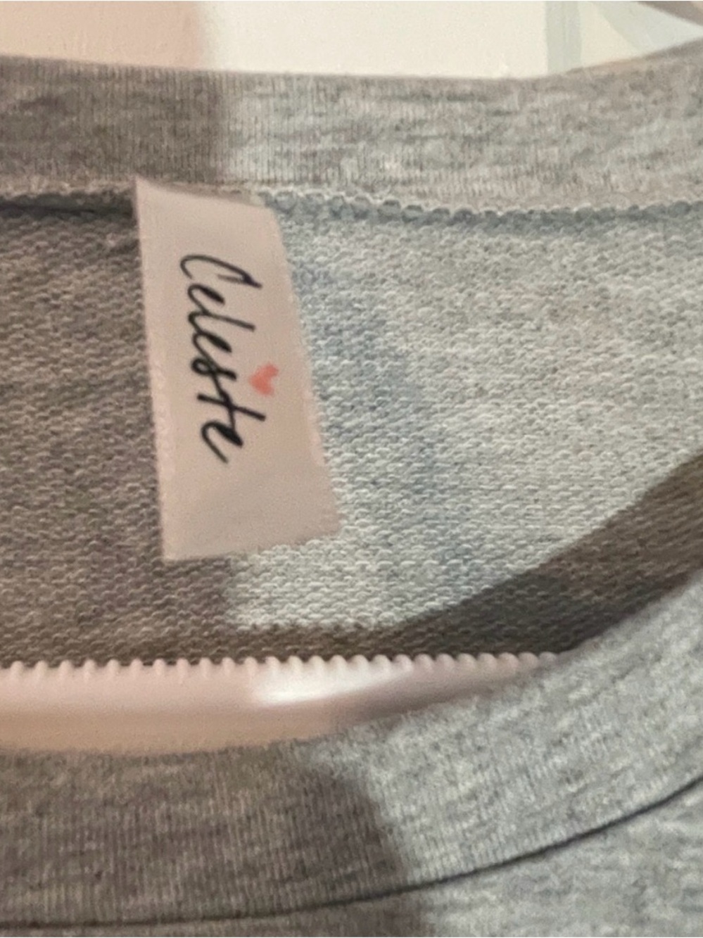 Celeste Grey LOVE Graphic Sweatshirt Crewneck Oversized Cozy Pullover Size L - Picture 3 of 6